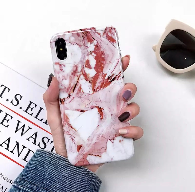 Pink marble iPhone case