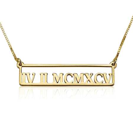 Personalized Roman Numeral Necklace
