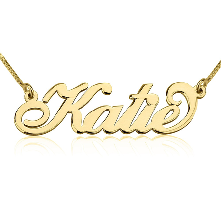 14K Gold Carrie Nameplate Necklace