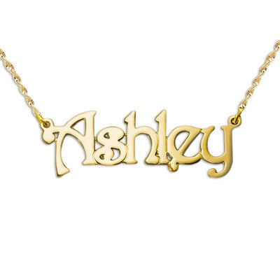 14k Gold Nameplate Necklace