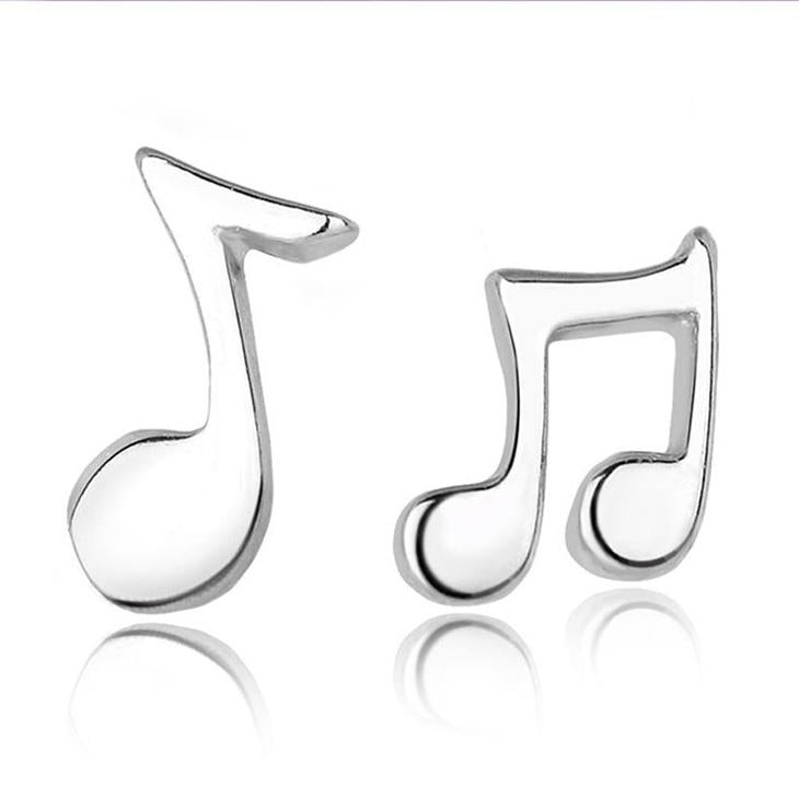 Sterling Silver Music Note Earrings