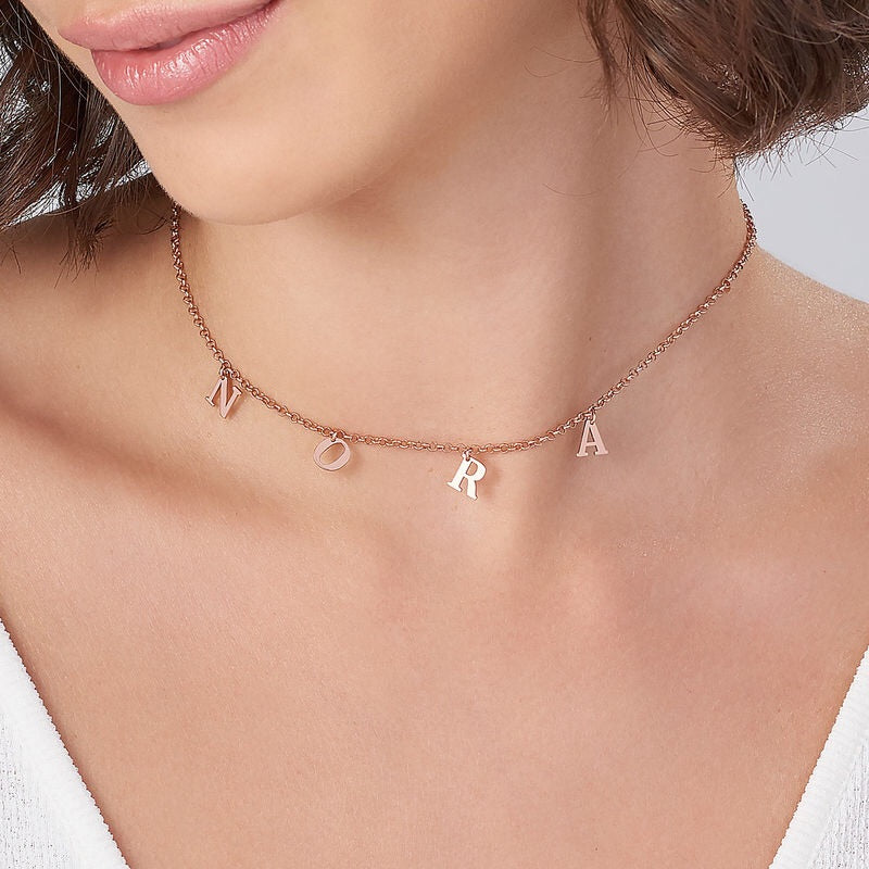 Rose Gold Name Choker Necklace