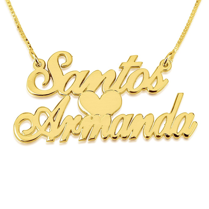 14K Gold Two Names Necklace