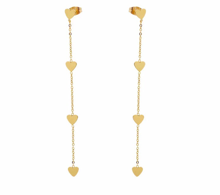 Long Geometric Gold Earrings