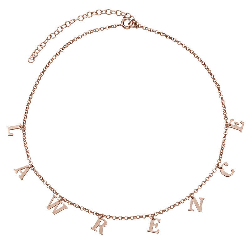 Rose Gold Name Choker Necklace