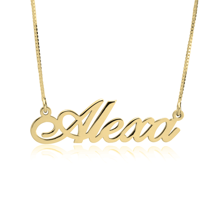 14K Gold Classic Nameplate Necklace