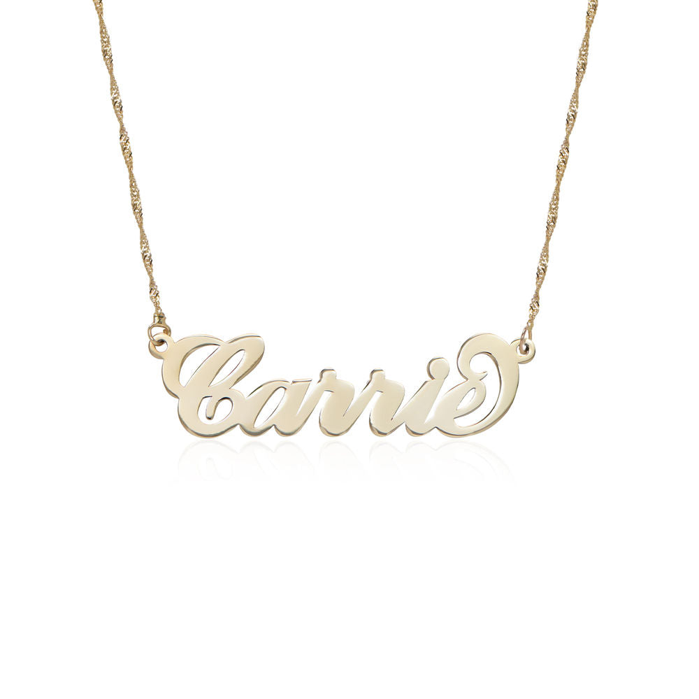 Small Carrie Name Necklace in 14k Gold