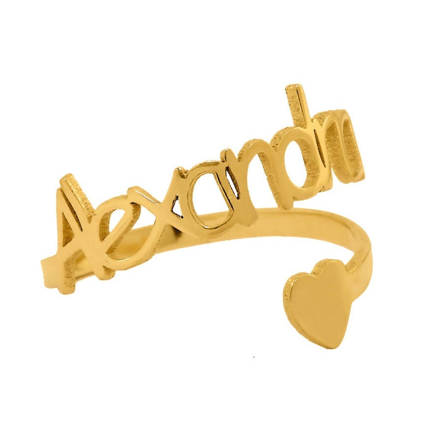 Name Ring with Heart