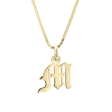 Small Old English Initial Necklace